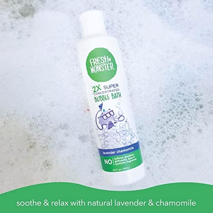 Fresh Monster Kids Foaming Bubble Bath | Hypoallergenic, Natural for Kids & Toddlers | Super Concentrated | Soothing Lavender Scent | Bath Time Essentials - Image 5
